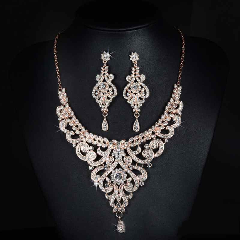 Ladies' Beautiful Alloy With Irregular Cubic Zirconia Jewelry Sets For Bride