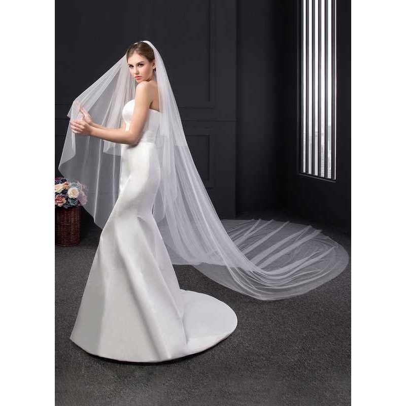 Two-tier Cut Edge Cathedral Bridal Veils