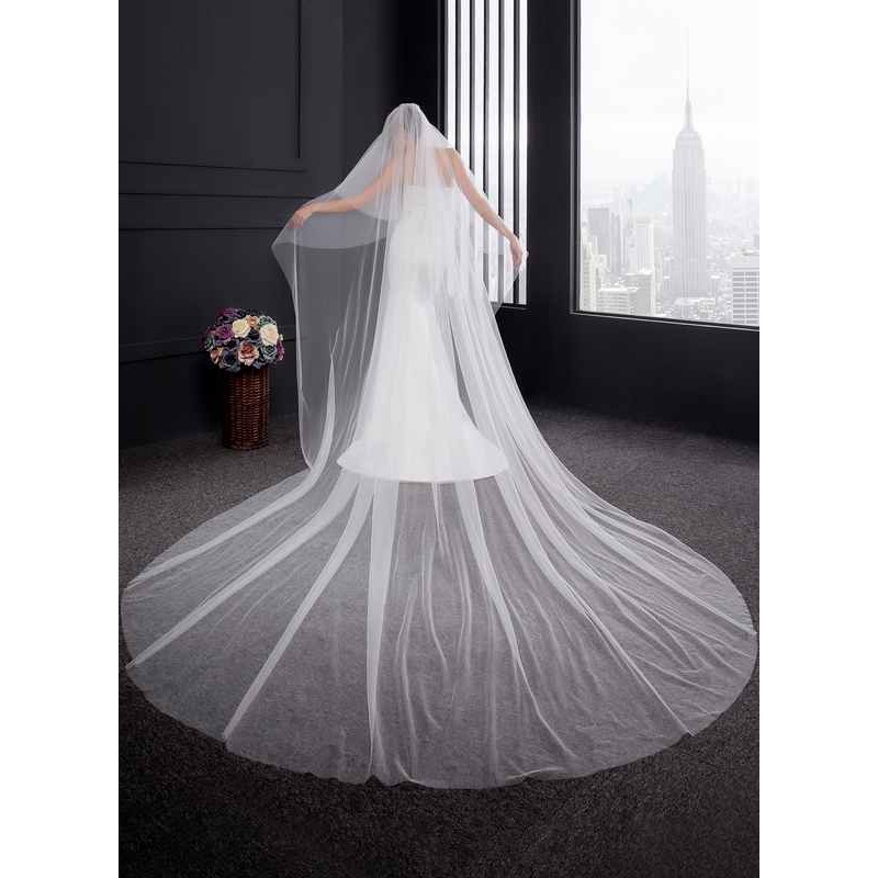 Two-tier Cut Edge Cathedral Bridal Veils