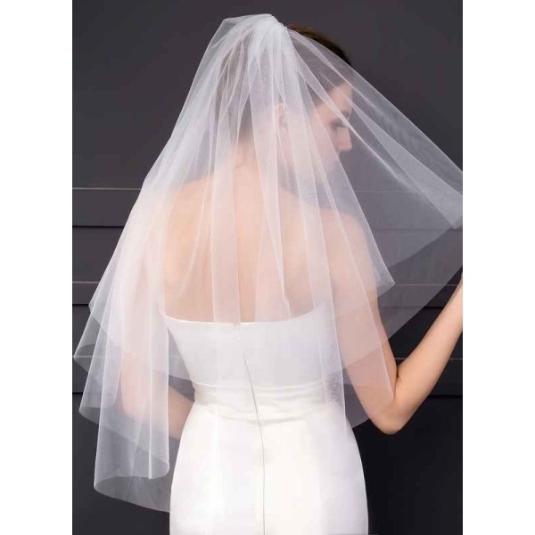 Two-tier Cut Edge Elbow Bridal Veils