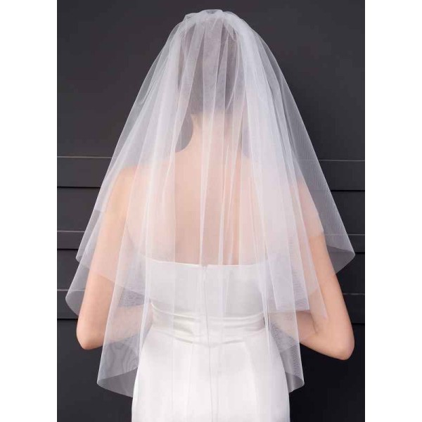 Two-tier Cut Edge Elbow Bridal Veils