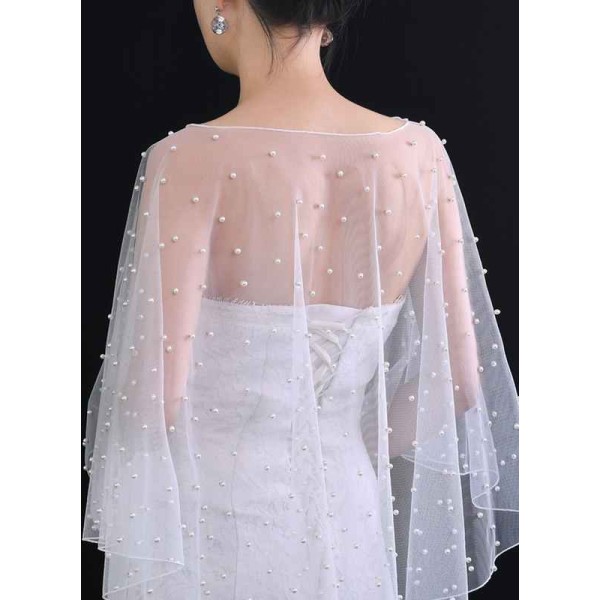 One-tier Cut Edge Elbow Bridal Veils/Fingertip Bridal Veils/Waltz Bridal Veils With Faux Pearl