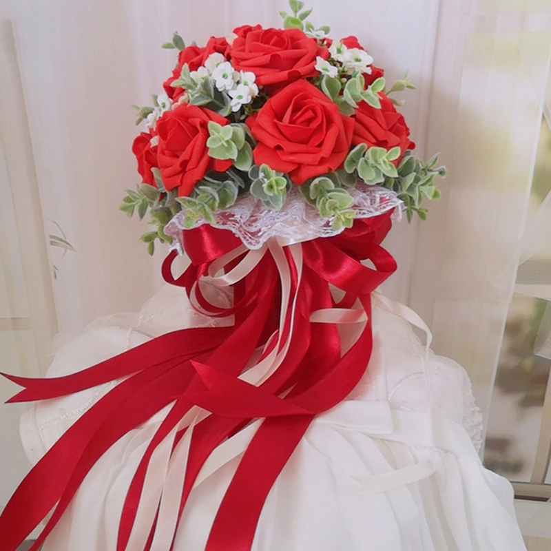 Classic Round Foam Bridal Bouquets (Sold in a single piece) - Bridal Bouquets