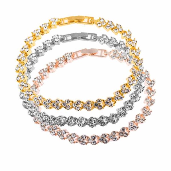 Ladies' Elegant Alloy With Irregular Rhinestone Bracelets