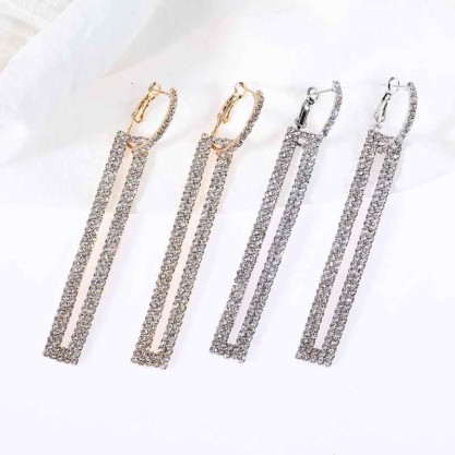 Ladies' Elegant Alloy With Irregular Rhinestone Earrings