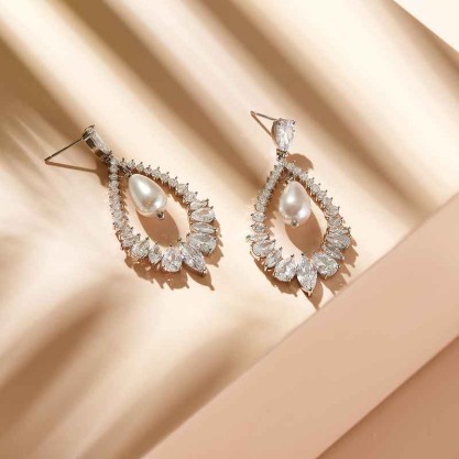 Elegant Alloy With Irregular Cubic Zirconia Earrings