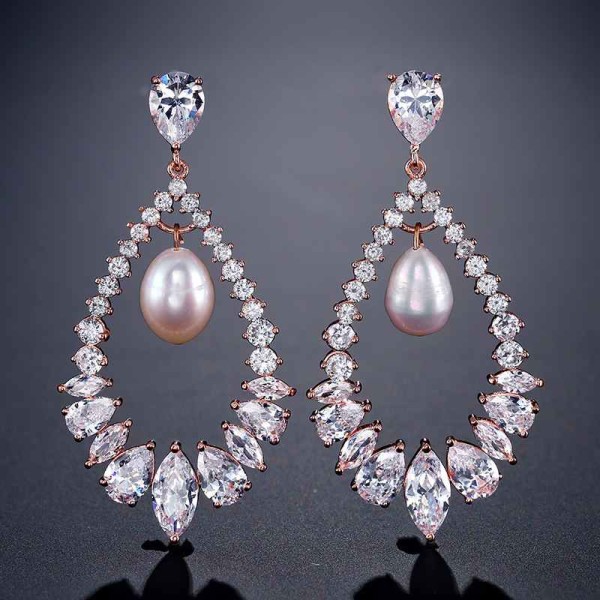 Elegant Alloy With Irregular Cubic Zirconia Earrings