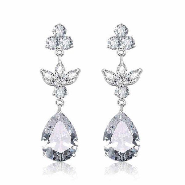 Ladies' Beautiful Alloy With Irregular Cubic Zirconia Earrings