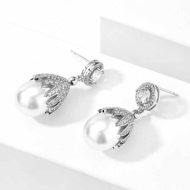 Ladies'/Couples' Elegant/Beautiful/Fashionable/Classic/Simple Alloy With Oval Pearl Earrings