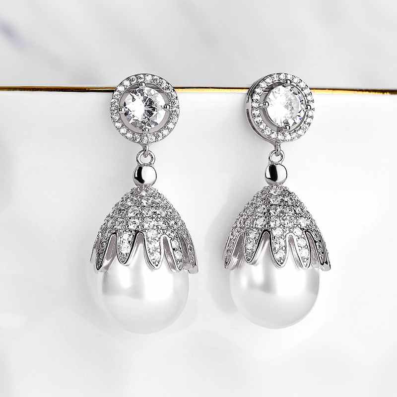 Ladies'/Couples' Elegant/Beautiful/Fashionable/Classic/Simple Alloy With Oval Pearl Earrings