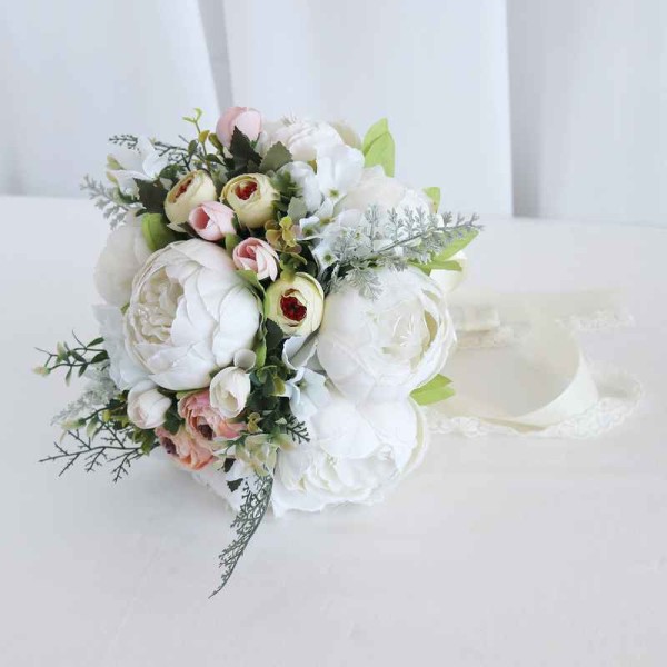 Round Silk Flower Bridesmaid Bouquets -