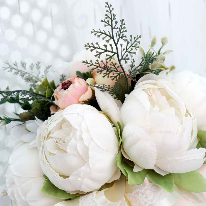 Round Silk Flower Bridesmaid Bouquets -