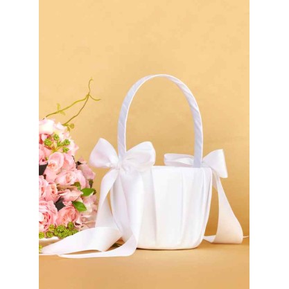 Satin With Bow Flower Basket