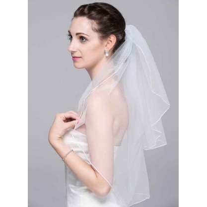 Two-tier Pencil Edge Elbow Bridal Veils