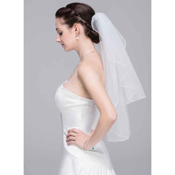 Two-tier Pencil Edge Elbow Bridal Veils