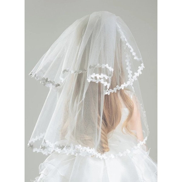 Flower Girl Tulle Veils With Lace