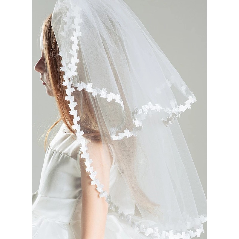 Flower Girl Tulle Veils With Lace